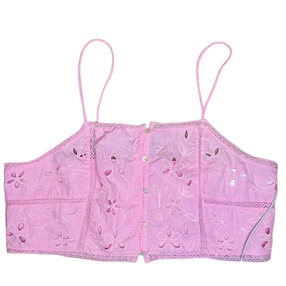 Zara pink floral print crop top